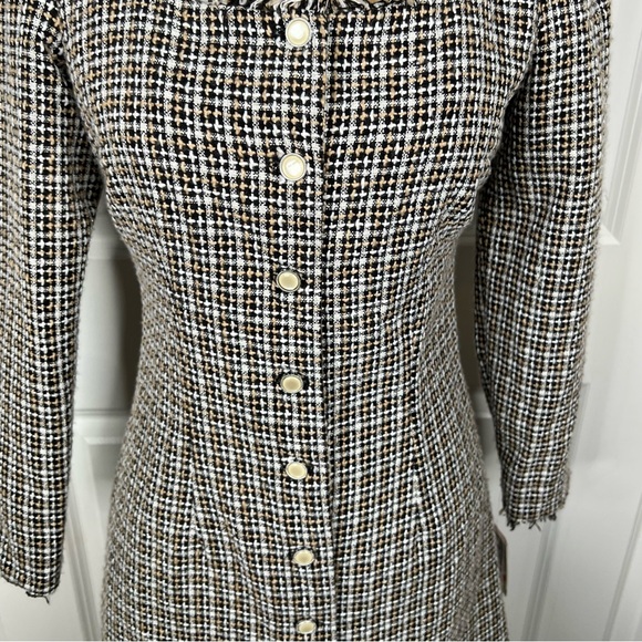 Sz 2 Melonie T Long Sleeve Tweed Button Up Dress NWT $89 MSRP - Picture 9 of 12